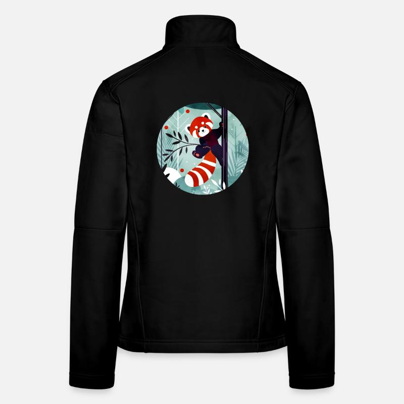 Panda roux heureux dans la jungle Veste en tissu softshell Femme