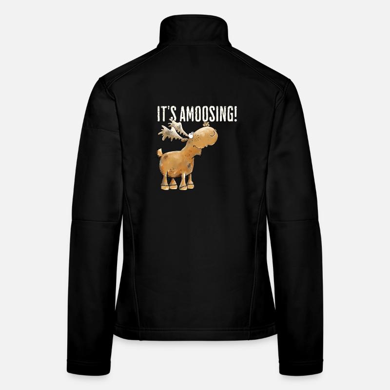 Drolliger Elch Tiermotiv Skandinavien Elche Spruch Frauen Softshelljacke