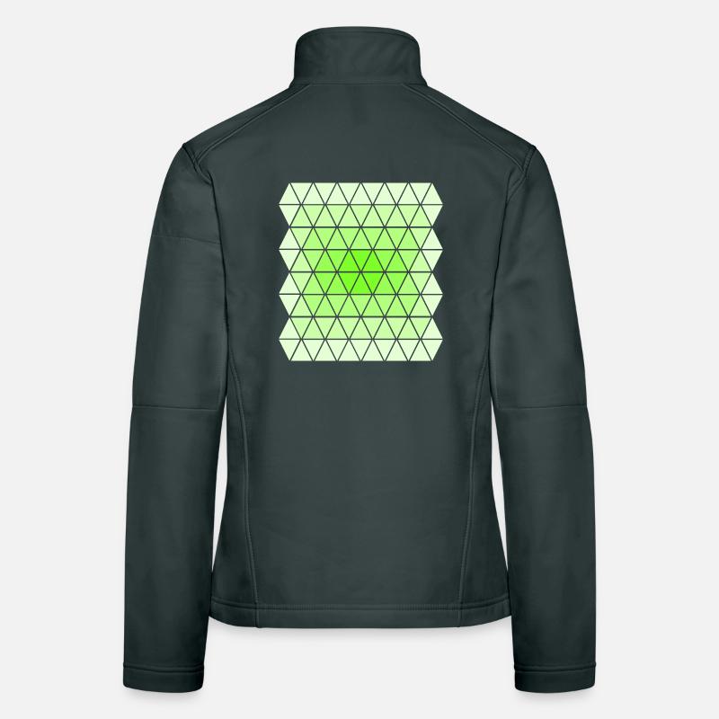 Green Gradient Pattern Women's Softshell Jacket