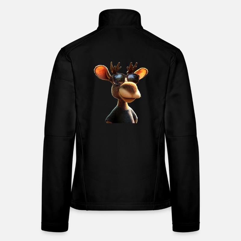 Orignal, Mosses, Bull, Eli, Bois, Cerf, Orignal sauvage Veste en tissu softshell Femme