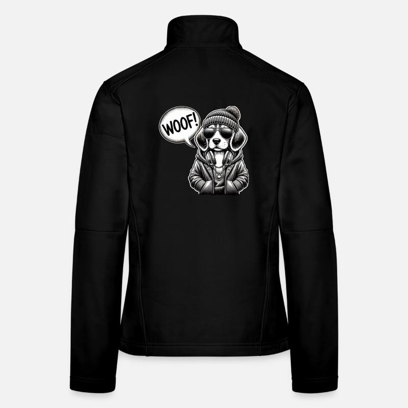 Un chien cool dans le style de la rue Veste en tissu softshell Femme