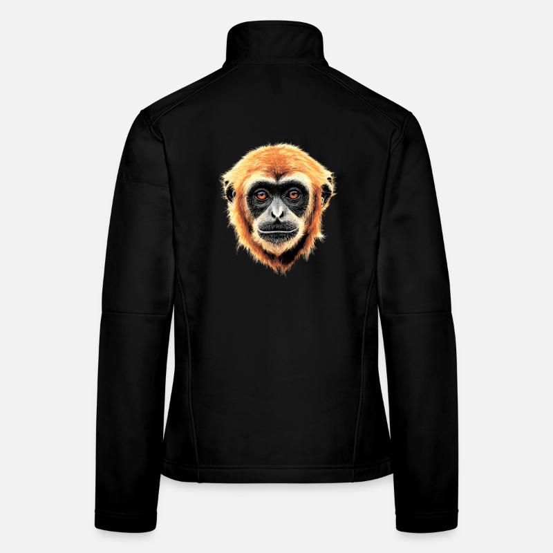 Gibbon Affe Weißhandgibbon Monkey Süße Lar Gibbons Frauen Softshelljacke