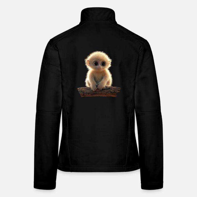 Singe Gibbon Main Blanche Gibbon Singe Mignon Lar Gibbons Veste en tissu softshell Femme