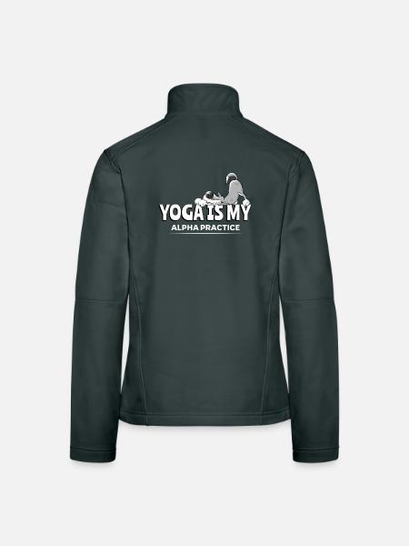 Yoga Wolf I Yoga Is My Alpha Practice - Frauen Softshelljacke - Dunkelgrau - Hinten