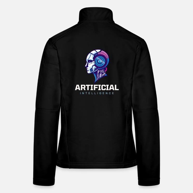 Neon AI Kopf Roboter Vision Frauen Softshelljacke