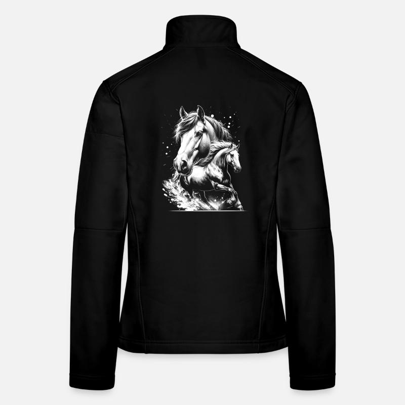 White horse galloping as a cool portrait Women's Softshell Jacket