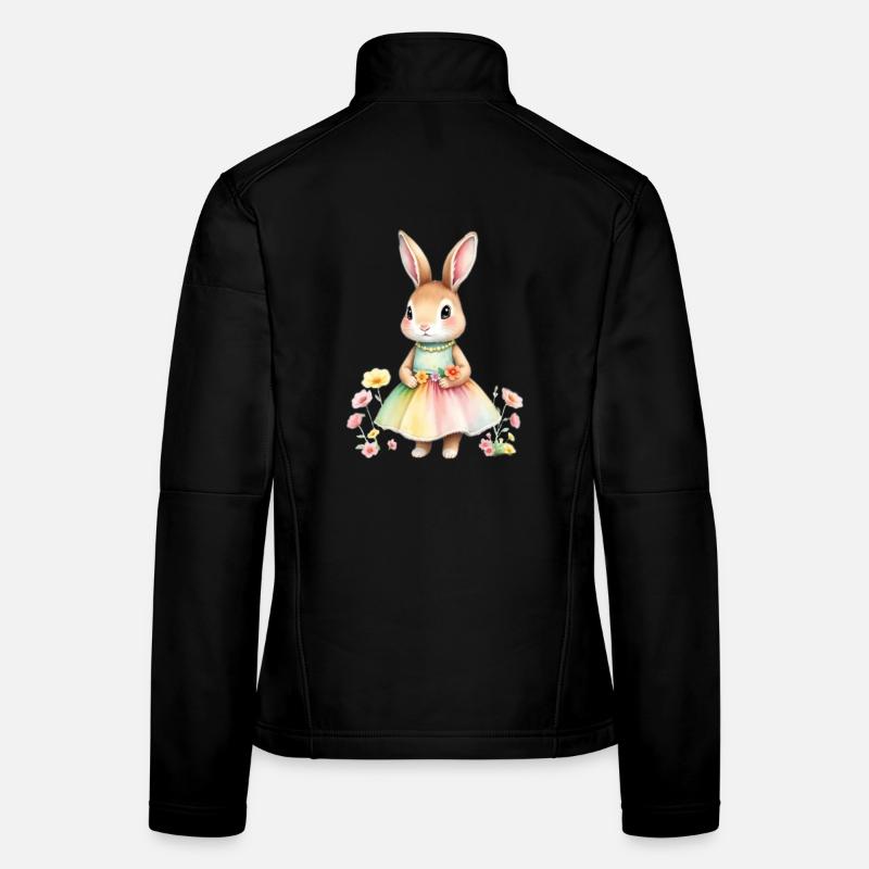 Pastellhase im Regenbogenkleid Frauen Softshelljacke
