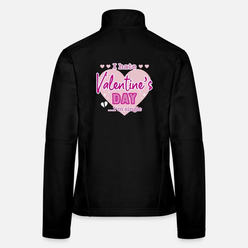 I hate valentine`s day - Frauen Softshelljacke - Schwarz