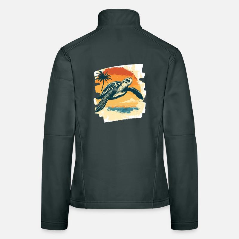 Sea Turtle Retro Women's Softshell Jacket