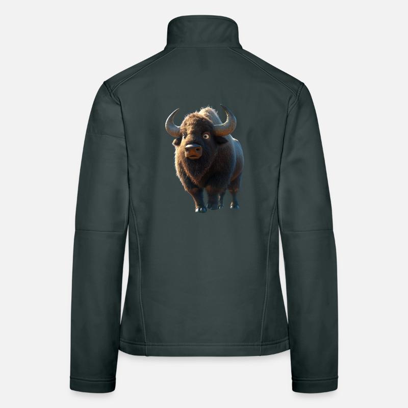 Bison, Bison, Bovins sauvages, Bison, Bison d’Amérique Veste en tissu softshell Femme