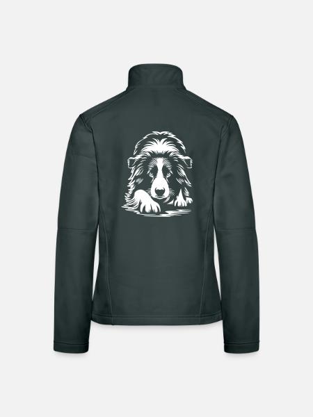Border Collie « Black Edition » - Veste en tissu softshell Femme - noir - Dos