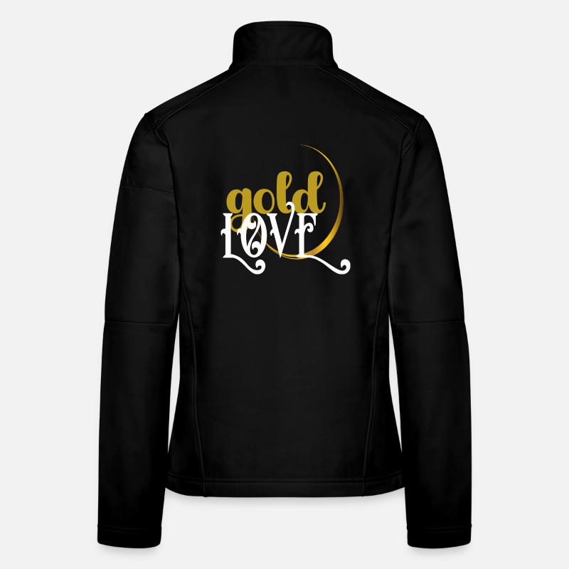 Design élégant de cœur d’amour en or et blanc Veste en tissu softshell Femme