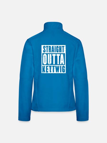 Kettwig, Ruhrgebiet, Ruhrpott, Essen-Kettwig - Frauen Softshelljacke - Schwarz - Hinten