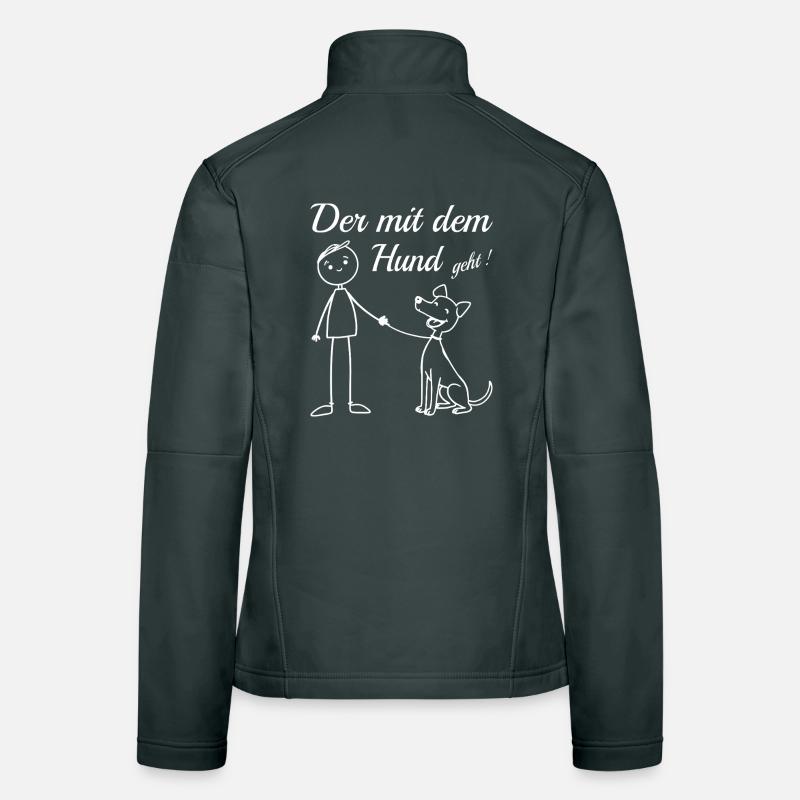 Der mit dem Hund geht ! Frauen Softshelljacke