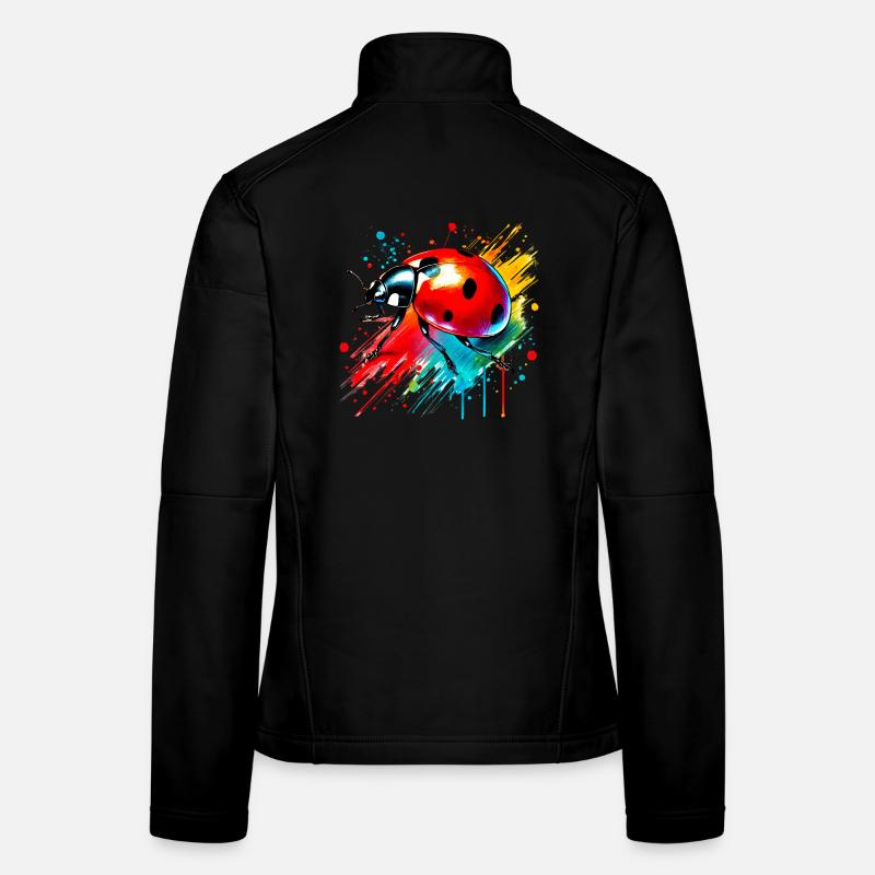 Marienkäfer - Frauen Softshelljacke - Schwarz