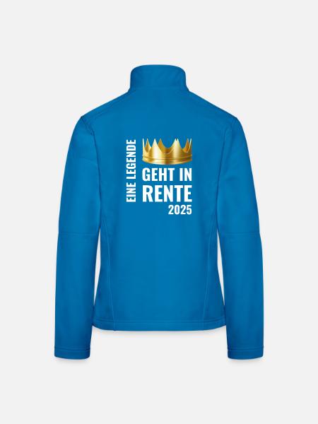 Eine Legende geht in Rente 2025 mit goldener Krone - Frauen Softshelljacke - Schwarz - Hinten