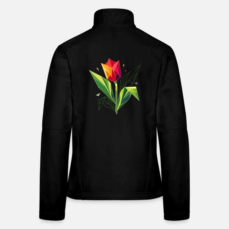 Tulipe géométrique – l’élégance dans les polygones Veste en tissu softshell Femme
