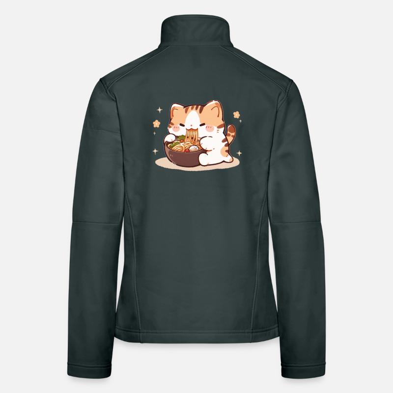 Katze isst Spaghetti Meme Frauen Softshelljacke