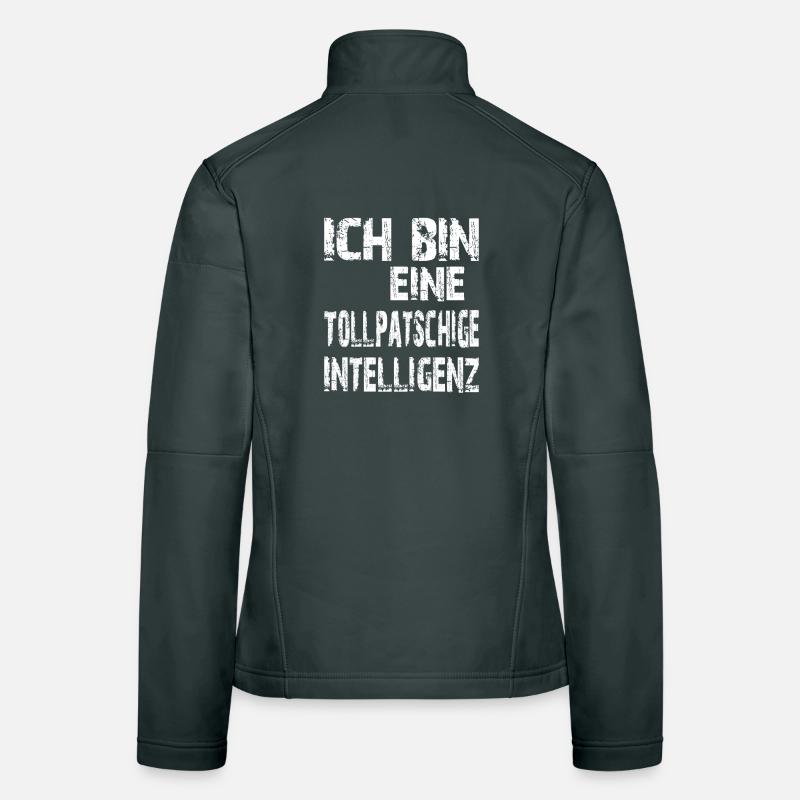 KI Spruch Ich bin eine tollpatschige Intelligenz Frauen Softshelljacke