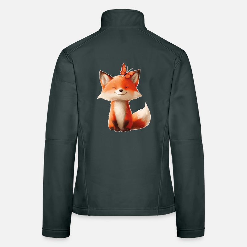 Renard avec papillon Veste en tissu softshell Femme