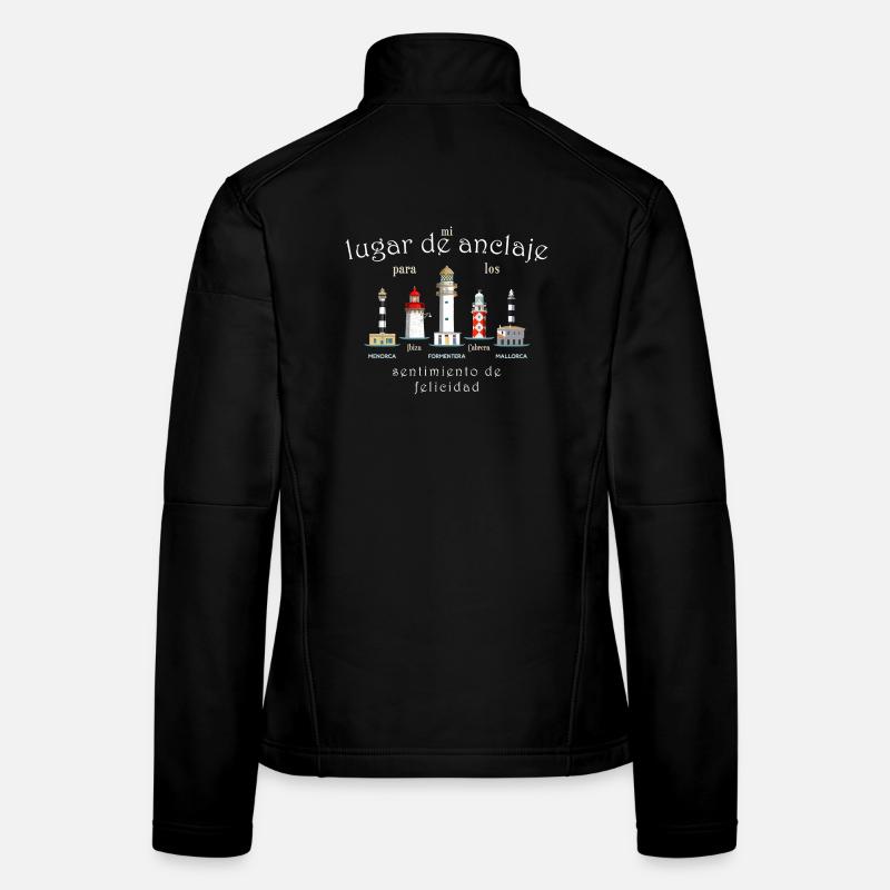 Îles Baléares Chance, Phares Dessin à la main Espagne Veste en tissu softshell Femme
