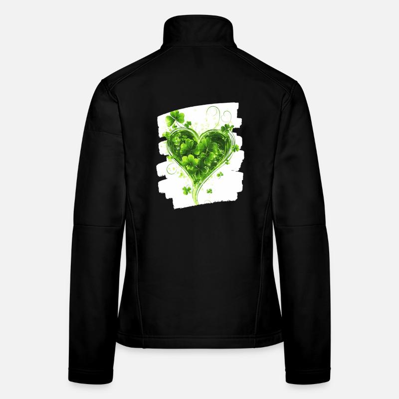 Saint-Patrick Shamrock Heart Veste en tissu softshell Femme
