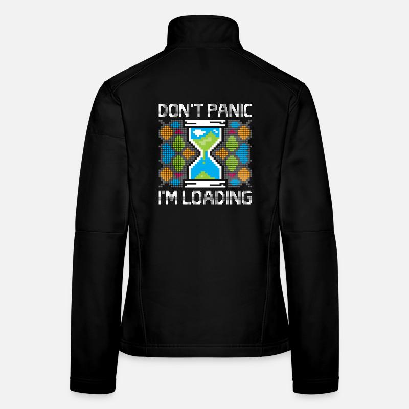 Pixel Gaming Loading – Don’t Panic Sanduhr Frauen Softshelljacke