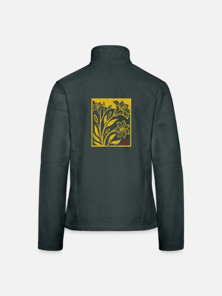 Blumen - Frühling - Be the sunshine - Spruch - Frauen Softshelljacke - Schwarz - Hinten