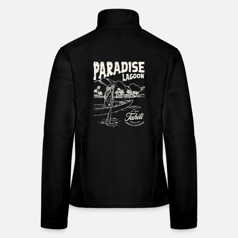 Paradieslagune Illustration - Frauen Softshelljacke - Schwarz