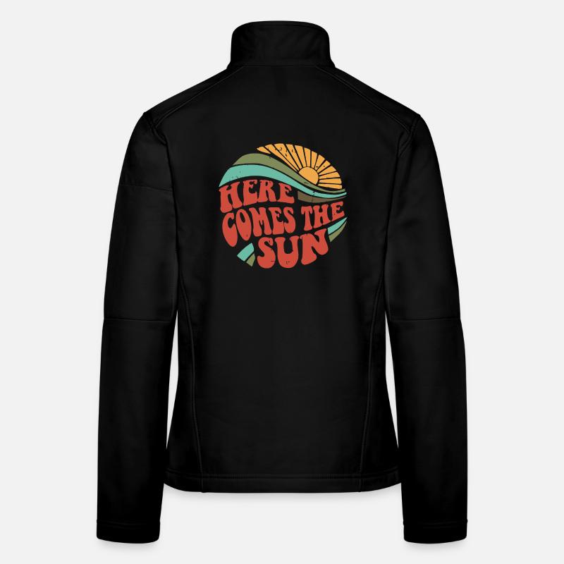 Retro Sunrise Typography Design Women's Softshell Jacket