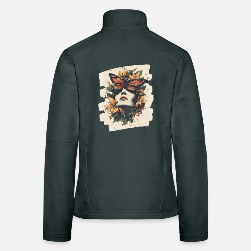 Printemps Printemps Début Fleurs Veste en tissu softshell Femme