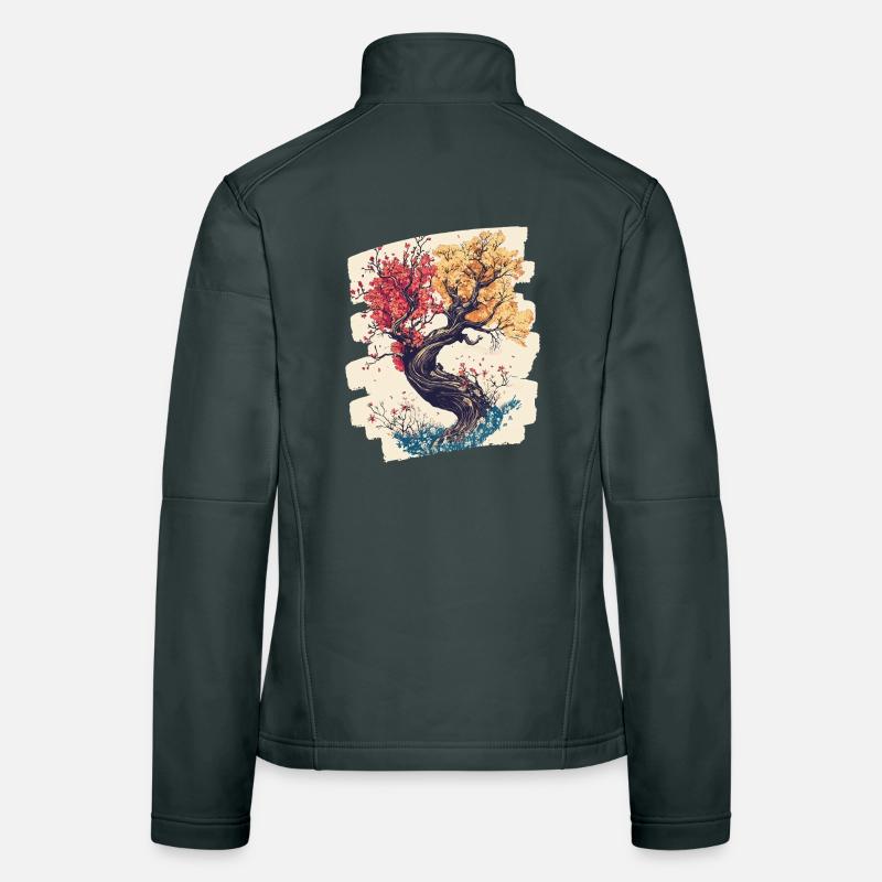 Printemps Printemps Début Fleur Fleurs Veste en tissu softshell Femme