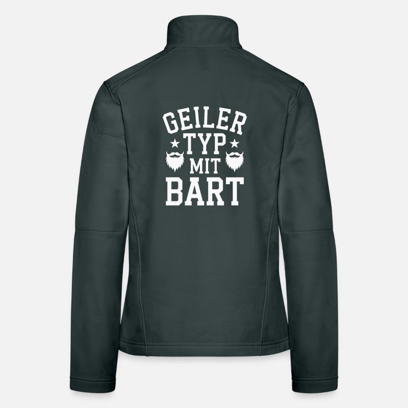 Geiler Typ Mit Bart Bartträger Barbier Vollbart Frauen Softshelljacke