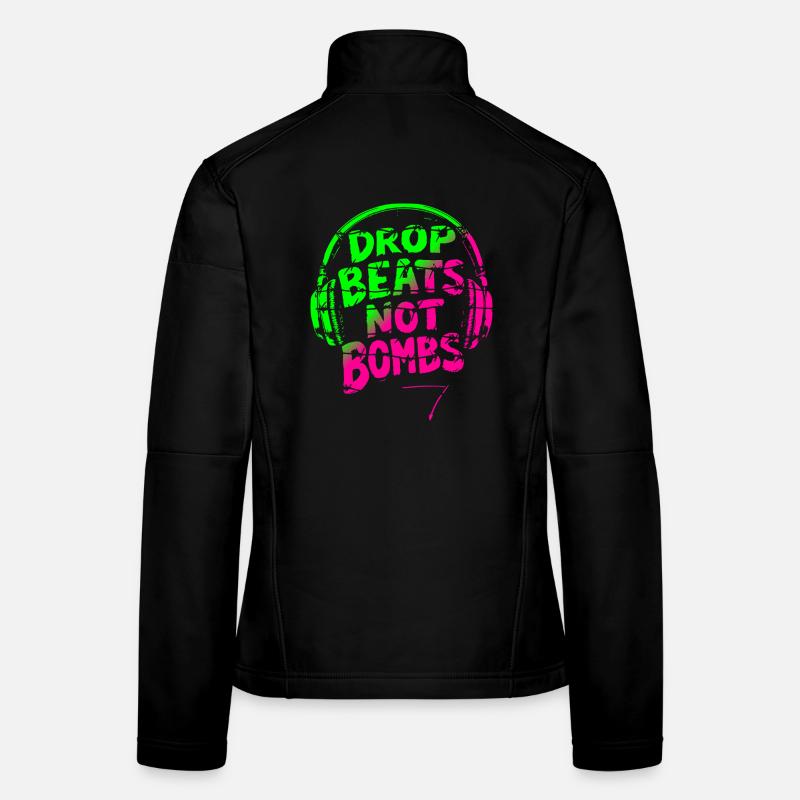 Drop Beats Not Bombs green pink Women's Softshell Jacket