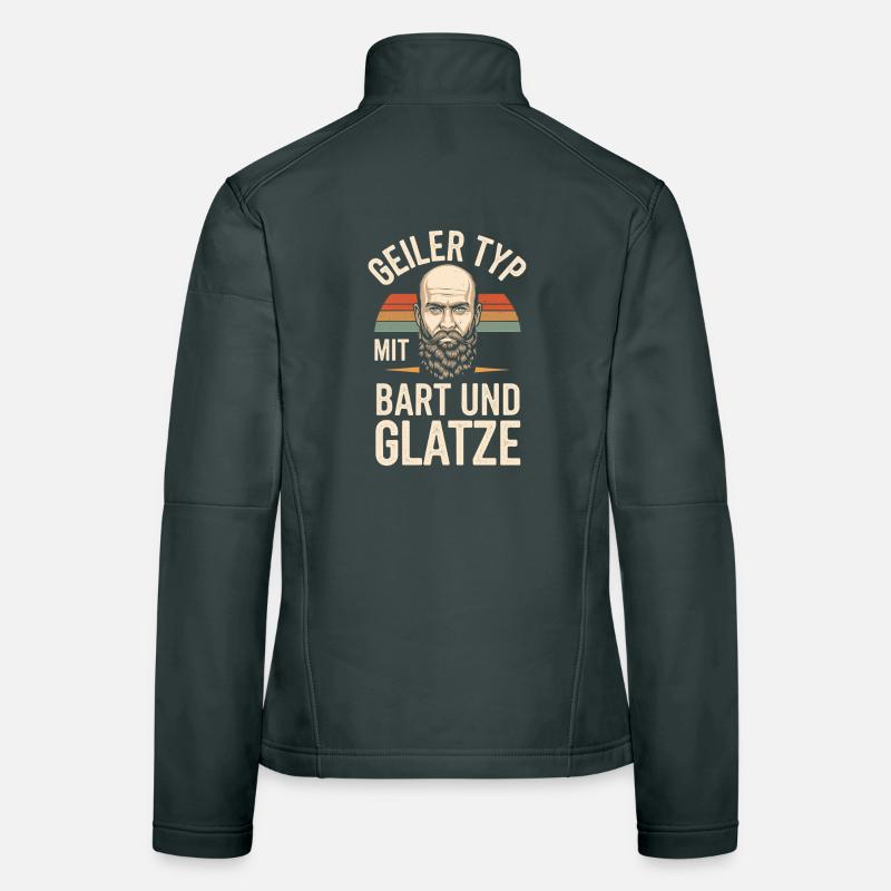 Geiler Typ Mit Bart & Glatze Glatzkopf Bartträger Frauen Softshelljacke