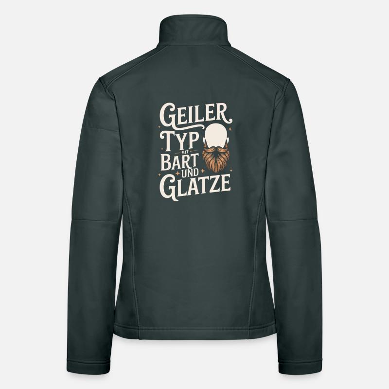 Geiler Typ Mit Bart & Glatze Glatzkopf Bartträger Frauen Softshelljacke