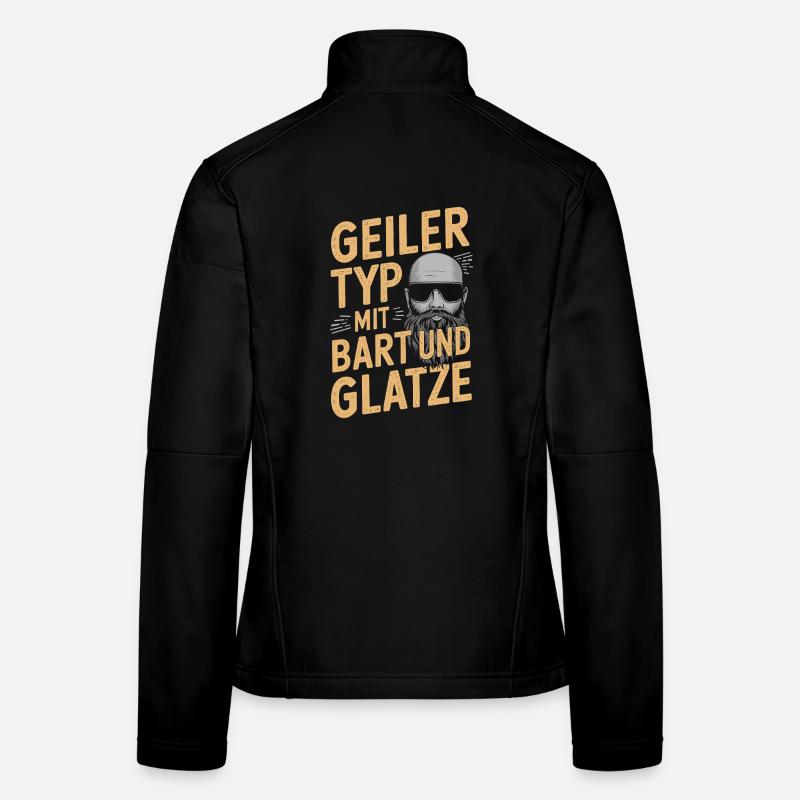 Geiler Typ Mit Bart & Glatze Glatzkopf Bartträger Frauen Softshelljacke
