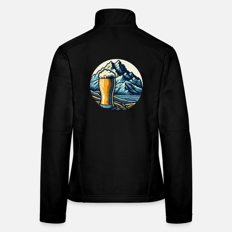 Mountain Beer Landscape Illustration Women's Softshell Jacket
