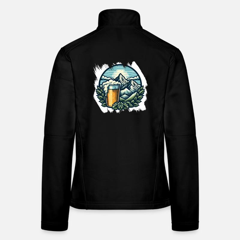 Bergsteigen und Bier Genuss Frauen Softshelljacke