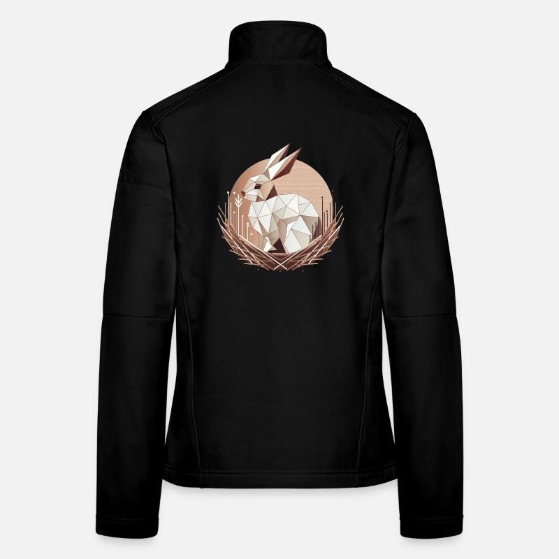 Geometric bunny in the nest – stylish Easter design Women's Softshell Jacket