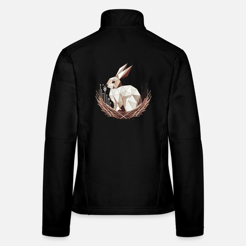 Lapin géométrique dans le nid – design élégant de Pâques Veste en tissu softshell Femme