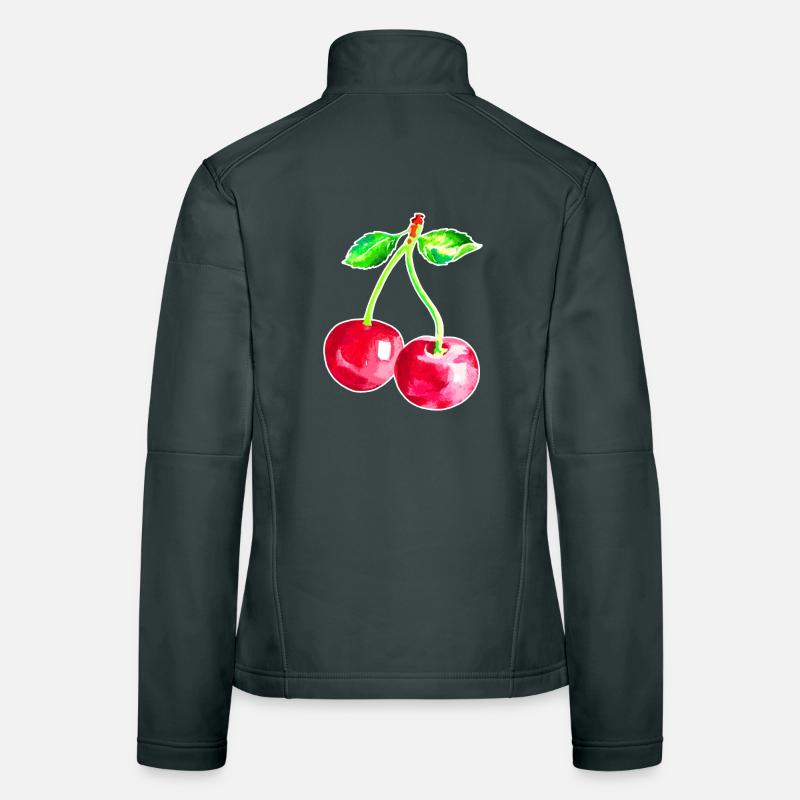Cherry, Red cherries Women's Softshell Jacket