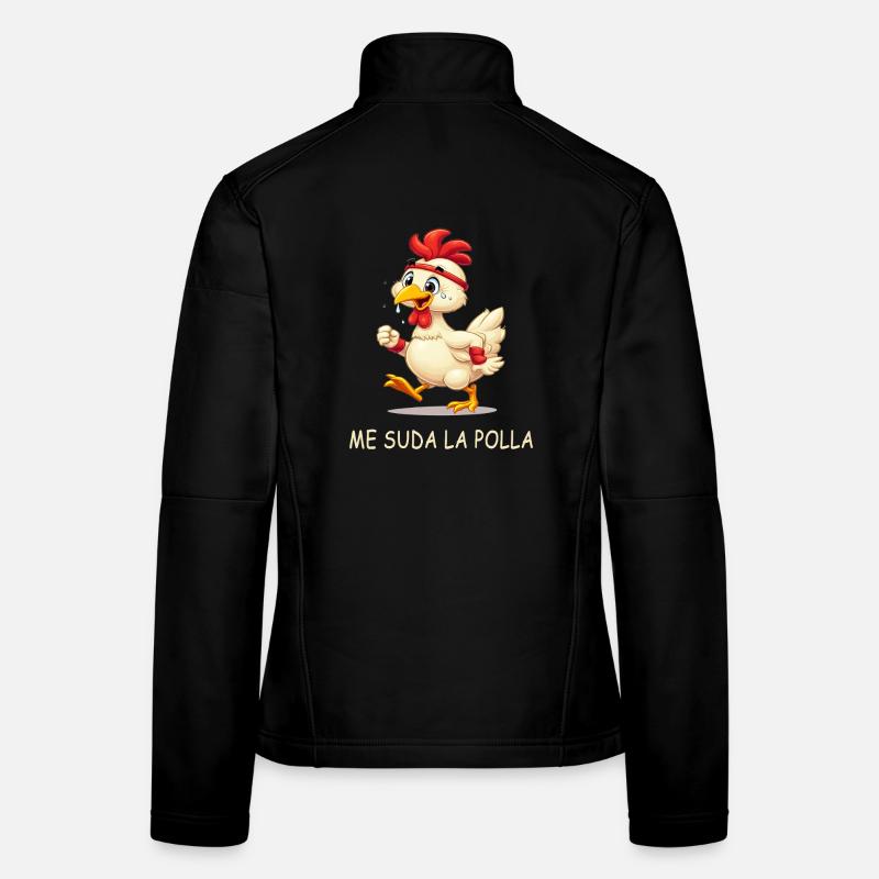 Animiertes schwitziges Huhn Frauen Softshelljacke