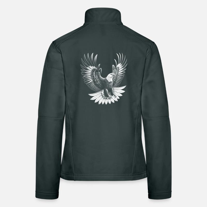 Fier pygargue à tête blanche en vol Veste en tissu softshell Femme