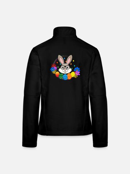 Ostern Osterhase Hase - Frauen Softshelljacke - Schwarz - Hinten