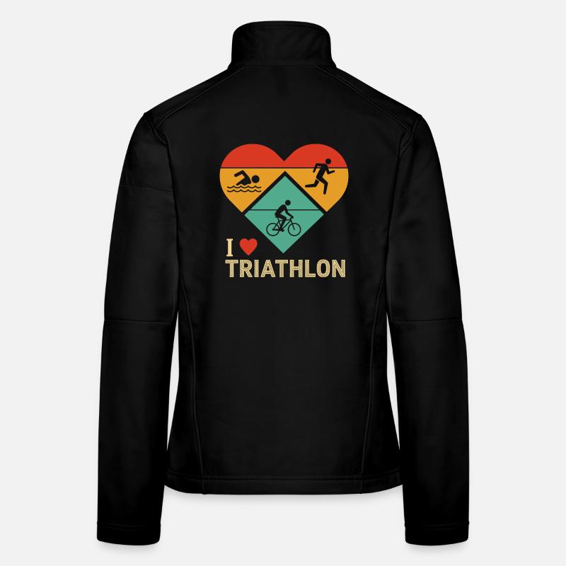 Illustration de cœur de triathlon Veste en tissu softshell Femme