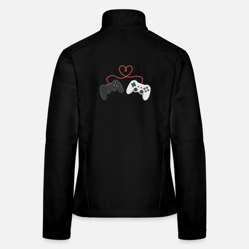 Video Gamer Valentinstag Controller Herz Frauen Softshelljacke