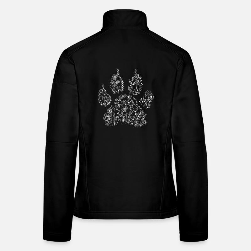 Blumen Hundepfote – Floral Dog Paw - Women's Softshell Jacket - black