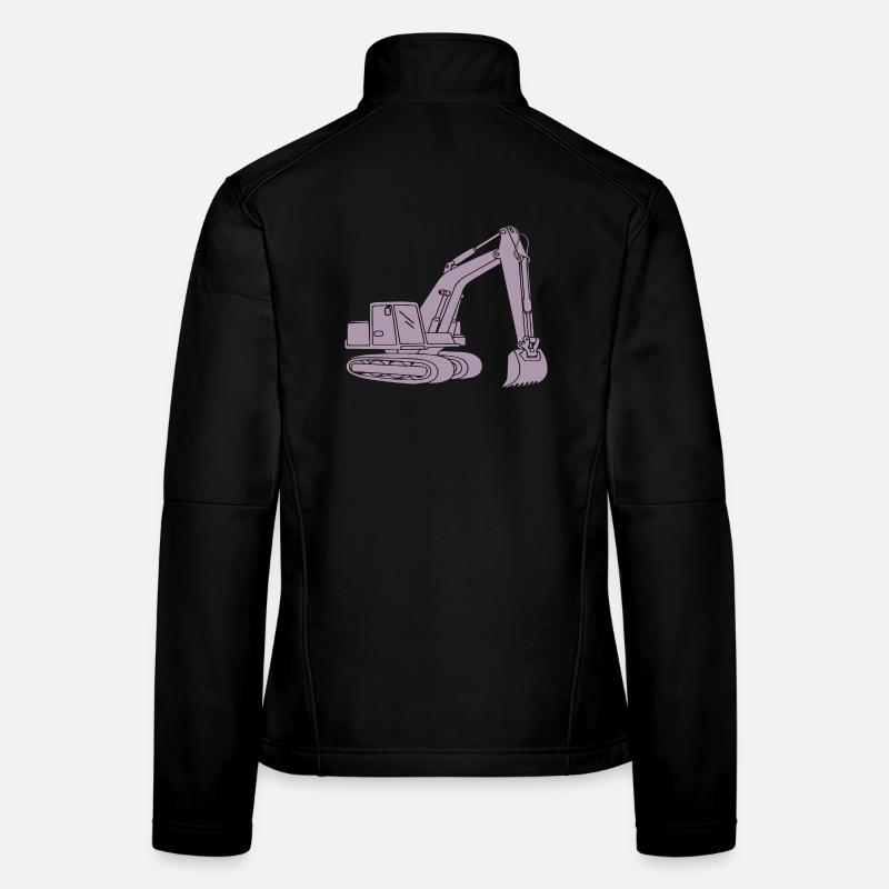 Excavator Silhouette Construction Equipment Operator Civil Engineering Women's Softshell Jacket