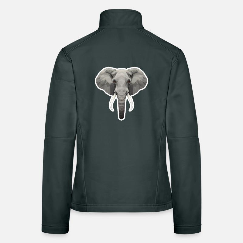 Geometrischer Elefantenkopf Frauen Softshelljacke